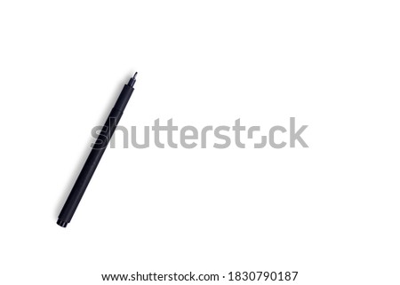Single black Pen isolated on white background.