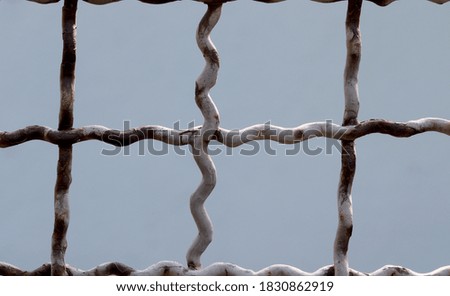 close-up rusty metal chain fence