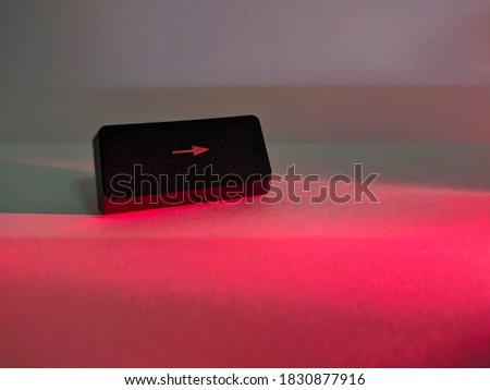 Arrow button on color background