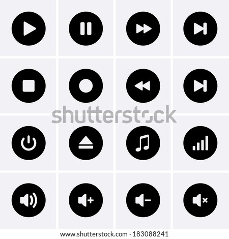 Media Player Icons Royalty-Free Stock Photo #183088241