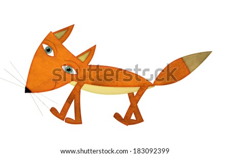 Cartoon fox - artistic style - illustration for the children