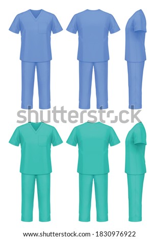 Vector mockup of medical scrubs. Royalty-Free Stock Photo #1830976922