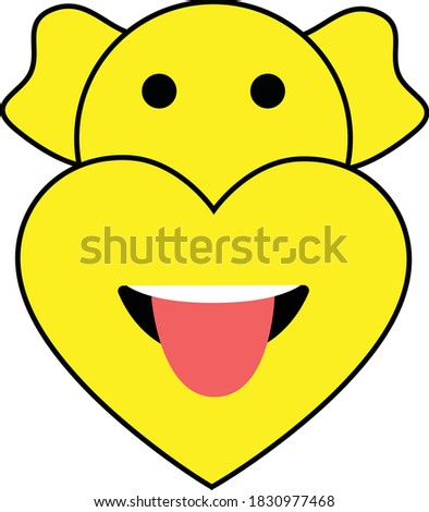 vector illustration of Yellow Happy Smile face of on white background