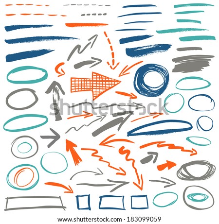 Set of graphic signs. Vector illustration Royalty-Free Stock Photo #183099059