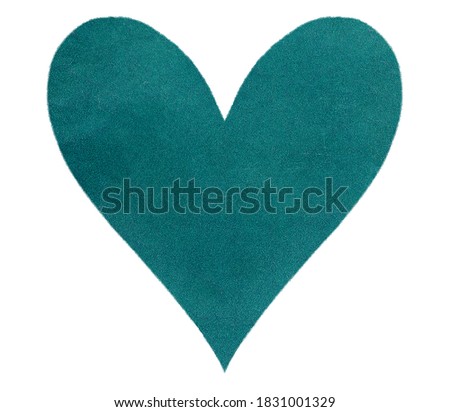 Heart with turquoise paper texture