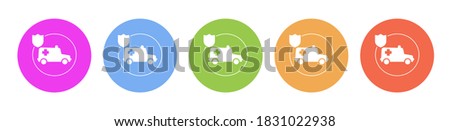 Multi colored flat icons on round backgrounds. human, insurance, health multicolor circle vector icon