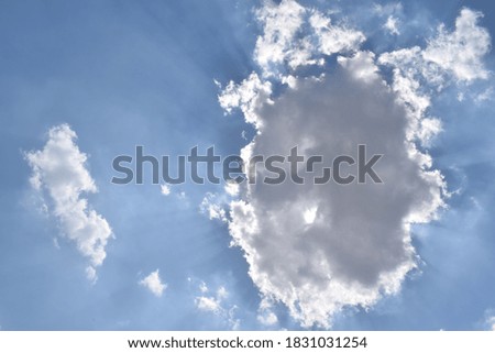 Beautiful Cloudy scene on clear blue sky 