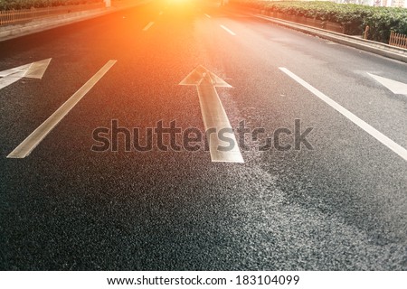 Asphalt road in the morning