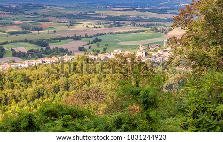 Panorama of Monferrato, from the village of Serralunga di Crea (Piedmont, Northern Italy), UNESCO Site since 2014. Color image.