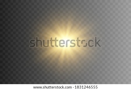 Shine. A golden flash of light. The lights of a sun. Gold star, shine. Sun, dawn. Light png. Christmas light. Royalty-Free Stock Photo #1831246555