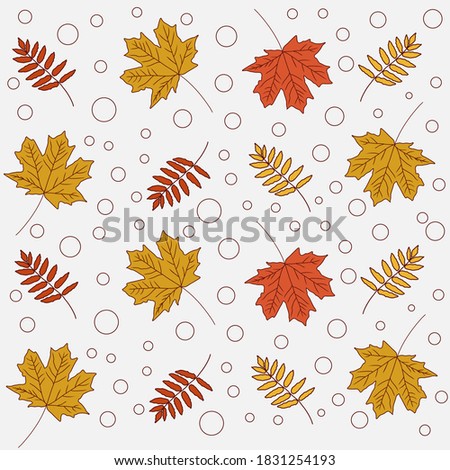 Autumn leaves seamless pattern background vector