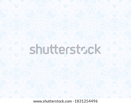 Flower Tiles. Pale Majolica. Turquoise Tile Ceramic Moroccan. Winter Snowflakes. Pale Ethnic Geometry. Blue Islamic Geometry. Patterns Decorative.