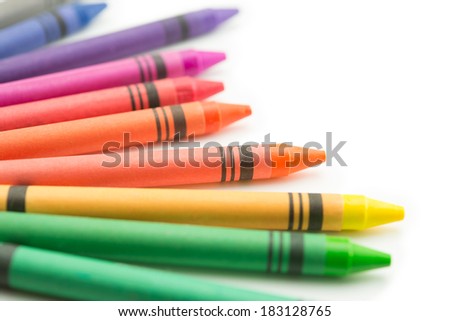 Crayons of beautiful color, isolated on white