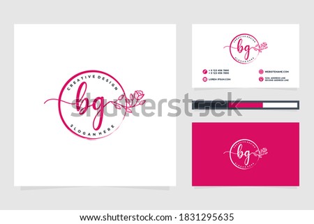 Initial BG logo from Feminine logo collection and business card templates. Premium Vector.
