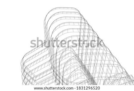 Abstract modern architecture vector 3d illustration