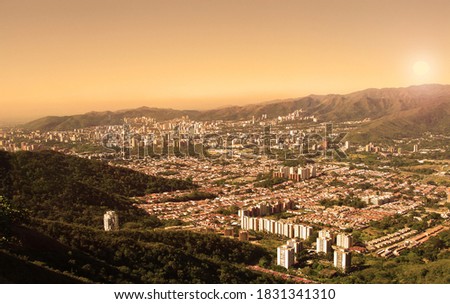                       
view of the city of Valencia Venezuela from the mountain of San Diego         