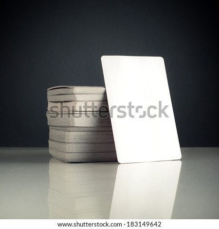 Stack of blank vertical business cards with copy space for your design
