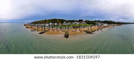 Aerial panorama of Cowes at isle of WIght, UK