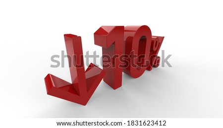 Down Recession Arrow and 10 Percent Sign