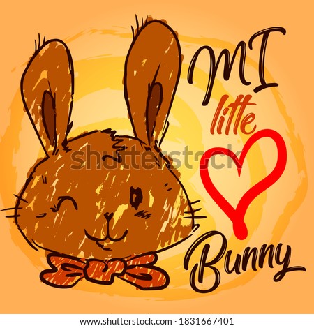 Cartoon rabbit Pattern Background Illustration Vector Graphic Design T-shirt eps10