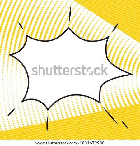 Empty Bubble speech on yellow comic background. Suitable for comment or thinking note in Pop Art style. Vector Illustration
