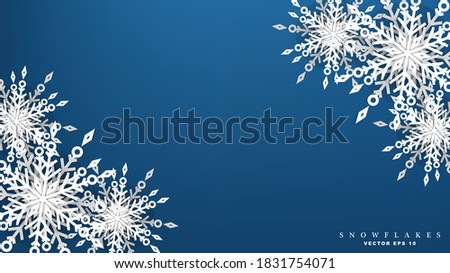 Frame snowflakes Winter Background with Snowflakes,Seasonal holidays