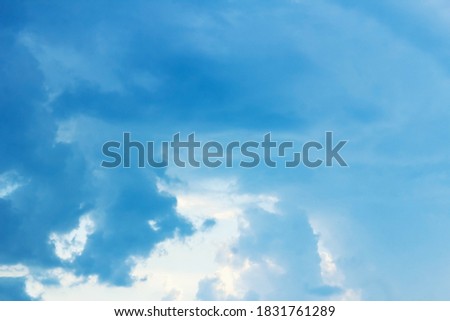 blue sky white clouds on nature summer weather background