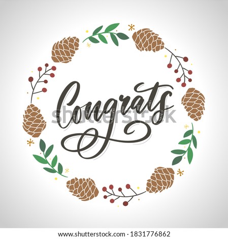Congrats Congratulations card lettering calligraphy text Brush
