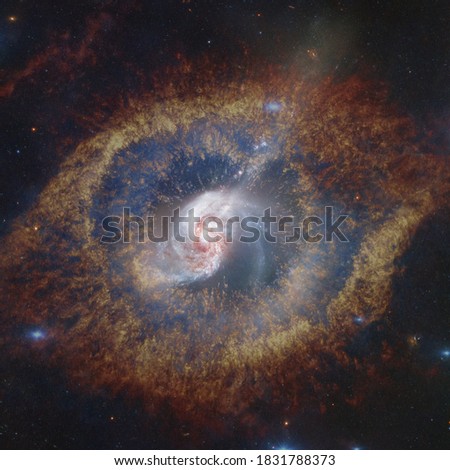 Spiral galaxy. Deep cosmos. Outer space. Elements of this image furnished by NASA.