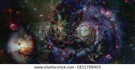 Spiral galaxy. Deep cosmos. Outer space. Elements of this image furnished by NASA.