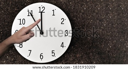 Illustration of Spring forward. Daylight saving time. Summer time - copyspace
