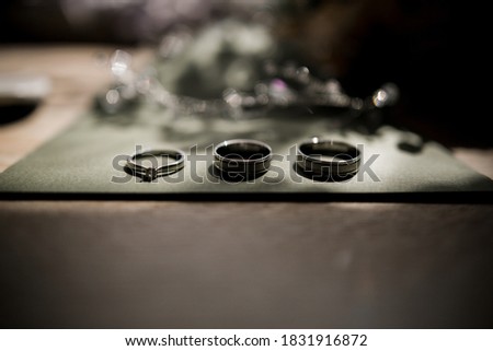 a wedding rings on invitation cards for wedding