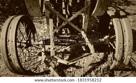 Vintage photo of antique tractor