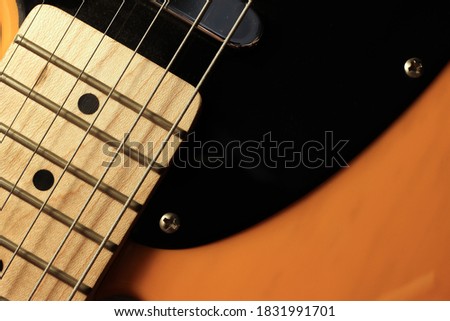 Electric guitar top view background
