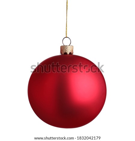 Beautiful red Christmas ball isolated on white Royalty-Free Stock Photo #1832042179