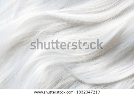 Platinum blond hair close up. White hair background or texture.