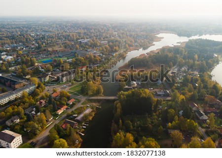 Aerial autumn view of old Hamina city, Finland. Royalty-Free Stock Photo #1832077138