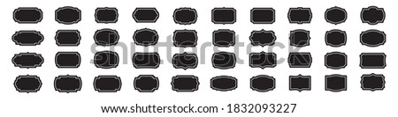 Set of blank vintage labels frames in black Royalty-Free Stock Photo #1832093227