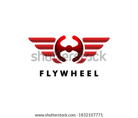 cars logo with the wheel and wings