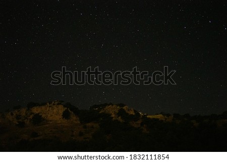 Stars photography of summer's sky in Greece