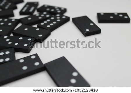 The concept of the game of dominoes. Close up.
