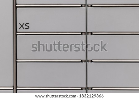 Post office box. Gray post box for rentals. Post box lockers for parcels that the recipient can pick up there. Pack station.