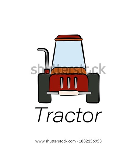 tractor hand draw icon. Element of farming illustration icons. Signs and symbols can be used for web, logo, mobile app, UI, UX