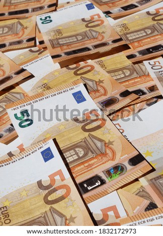 50 Euro bills on the table - business