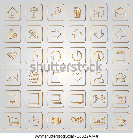 Vector set of flat icons for e-commerce website