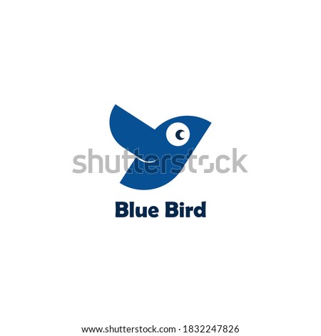 simple blue bird logo design for business