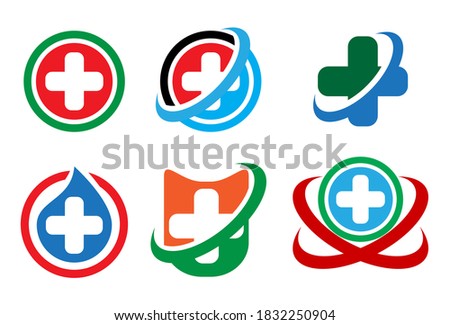 Symbol ideas depict dynamic healthcare. Patient friendly color combination. Simple logo concept. This illustration can be used for several media purposes. Flat vector design
