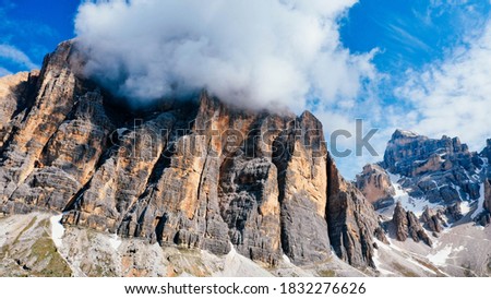 Big mountain in the sky at Italy Dolomites.