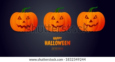 Halloween pumpkin icon. Vector. Autumn symbol. Halloween scary pumpkin with smile, happy Halloween Design template. 