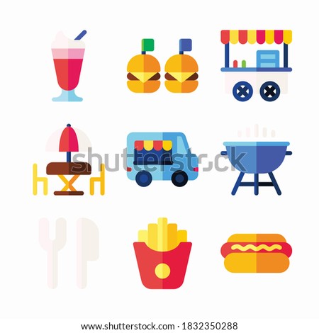 Simple Set Street Food Vector Color Icons